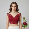 Maroon Butterfly Lace Crop Top