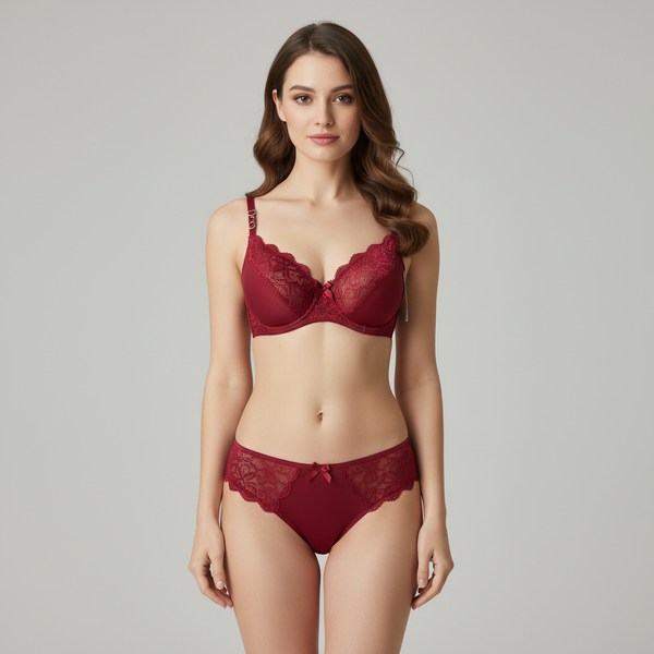 Floral Lace Mesh Lingerie Set