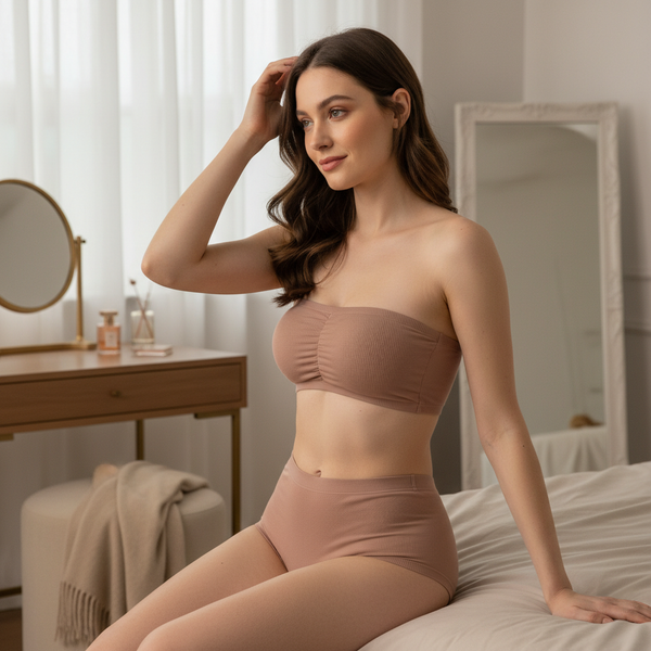 Ribbed Seamless Bandeau Bra