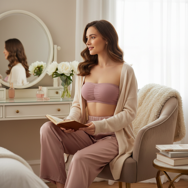 Ribbed Seamless Bandeau Bra