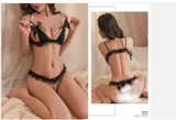 HOUX Sexy Lace Lingerie Set – 3-Dots Pearl Thong & Passionate Take-Off Design