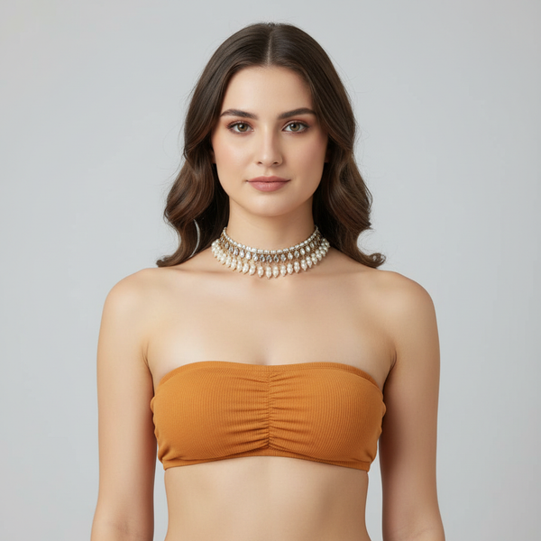 Ribbed Seamless Bandeau Bra
